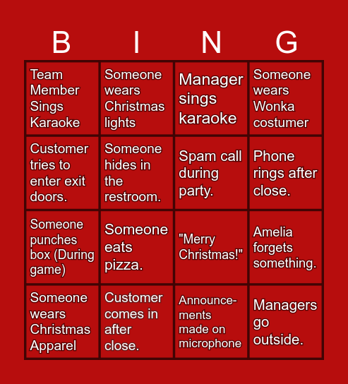 Christmas Party Bingo 12/22/23 Bingo Card