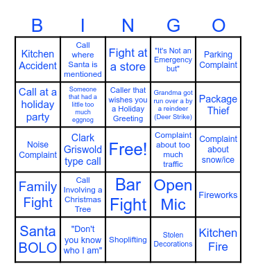 Dispatch Holiday Bingo Card