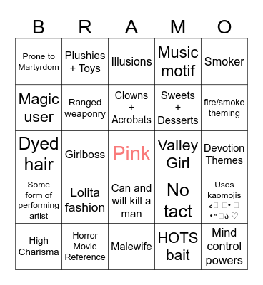 Bramo Bingo Card