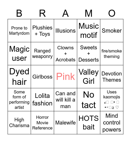 Bramo Bingo Card