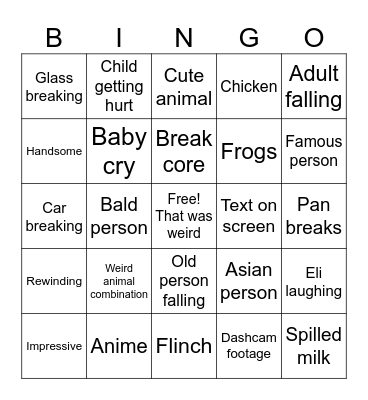 Funny meme Bingo Card
