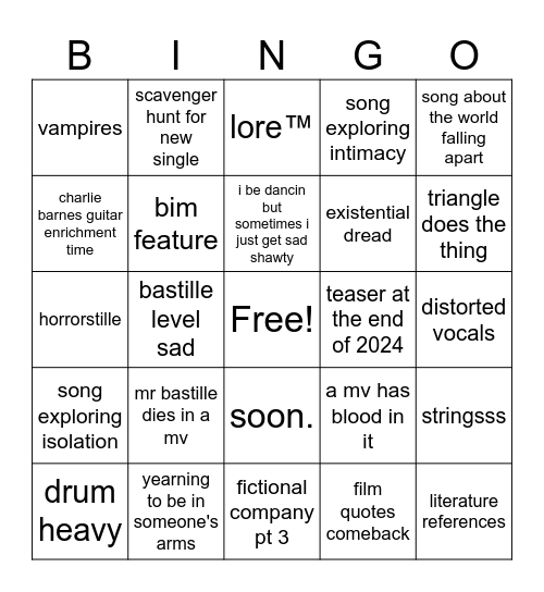 Bas 5 Predictions🔥 Bingo Card