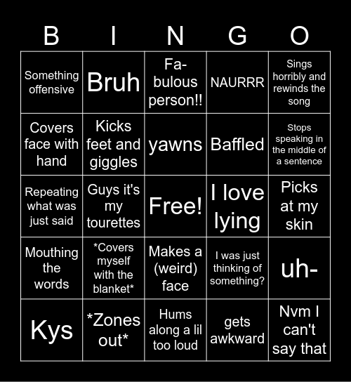 Me Bingo Card