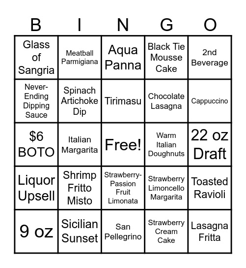 Add-On Bingo Card