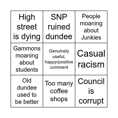 Courier FB comment bingo Card