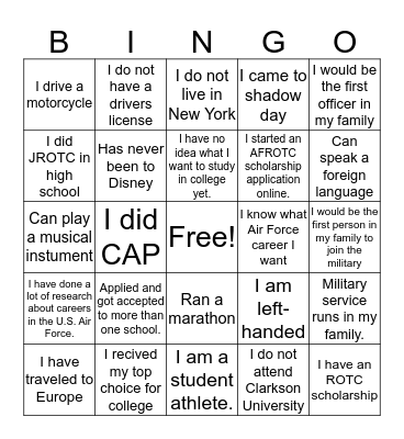 Det. 536 NSOP Bingo Card