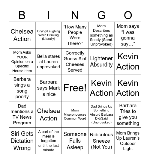 Lauren Bingo Card