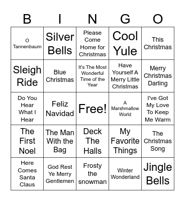 Christmas Mix #2 Bingo Card