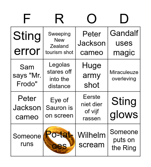 LotR Bingo Card