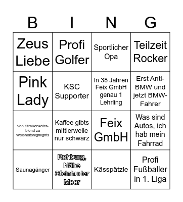 Werner’s 75 (+1) Bingo Card