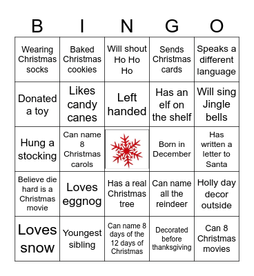 Christmas bingo Card