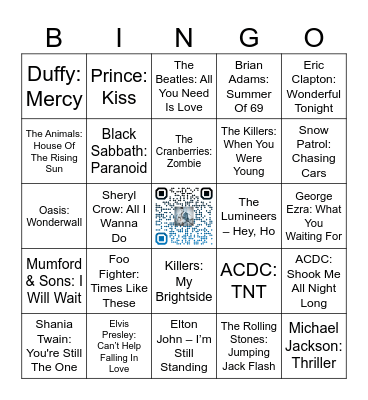 Alex Dobson Music Bingo_Round 2 Bingo Card