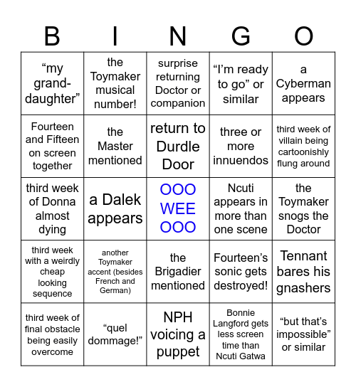 ‘The Giggle’ Bingo’ Bingo Card