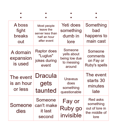 Astrus Bingo Card