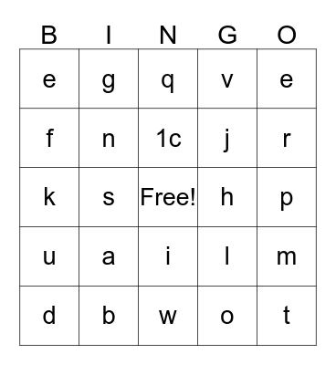 Baby Shower Bingo ! Bingo Card