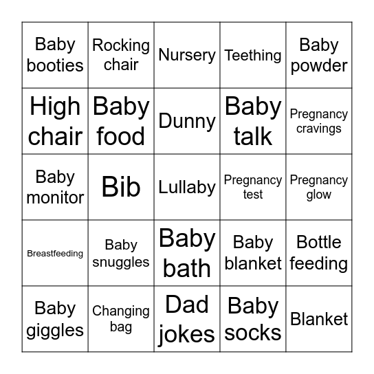 Baby Harwood Bingo Card