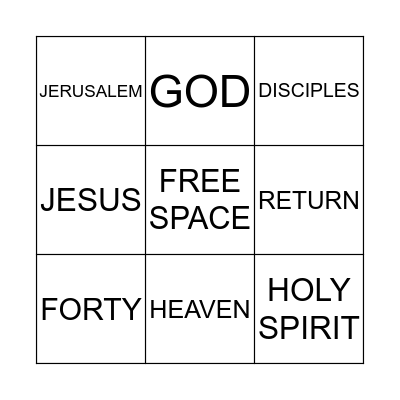 JESUS ASCENSION Bingo Card