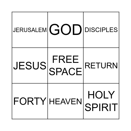 JESUS ASCENSION Bingo Card