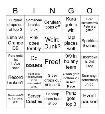 MCC 35 Bingo Card