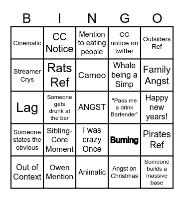 Stranded SMP Bingo Card