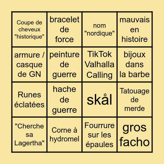Neurchi de presque Viking Bingo Card