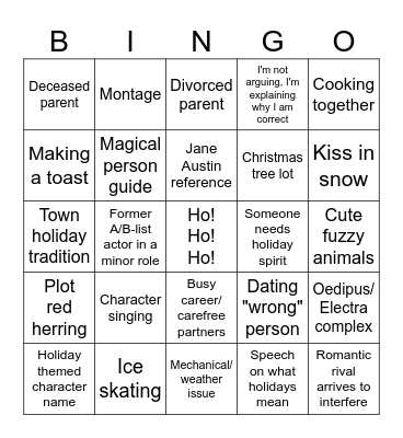 Holiday Movie Bingo! Bingo Card