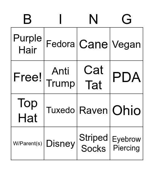 BingPoe Bingo Card