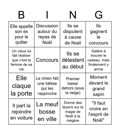 Le bingo de Noël Bingo Card