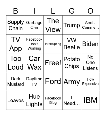 BilGo Bingo Card