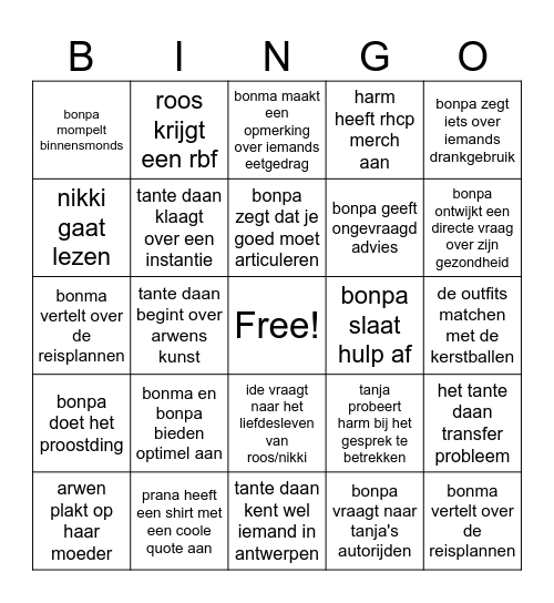 Bingo Gino Bingo Card