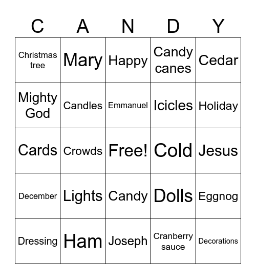 Married Couples Christmas Party Bingo Card