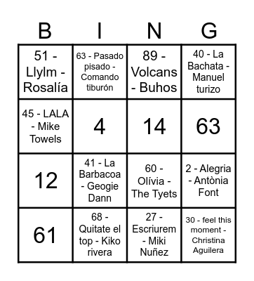 Quina Musical TER Nadal 23 Bingo Card