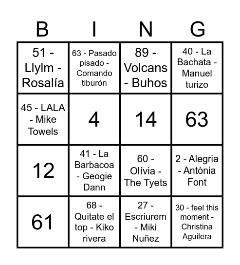 Quina Musical TER Nadal 23 Bingo Card