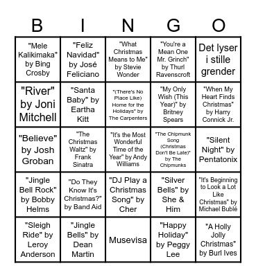 Christmas Bingo Card