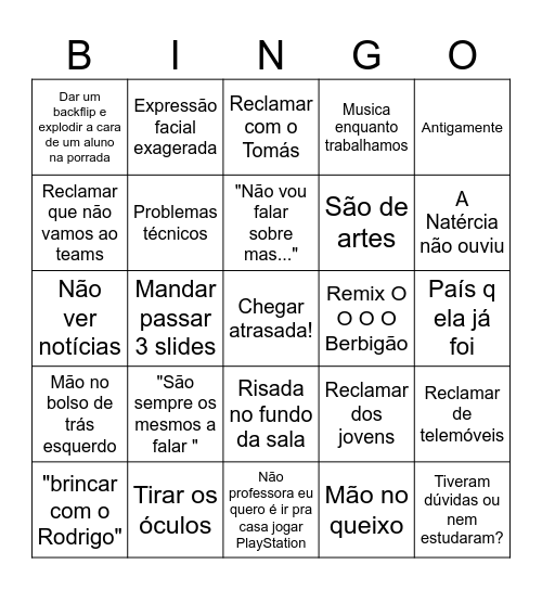 Rebaixada Bingo Card