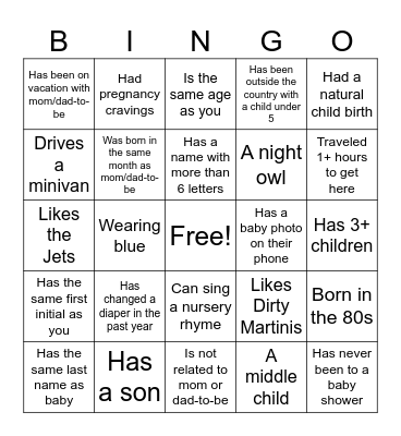 Find the Guest Who Bingo Card