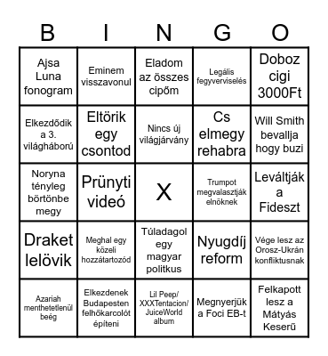 2024 smejz Bingo Card