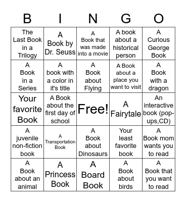 Book Bingo! Bingo Card