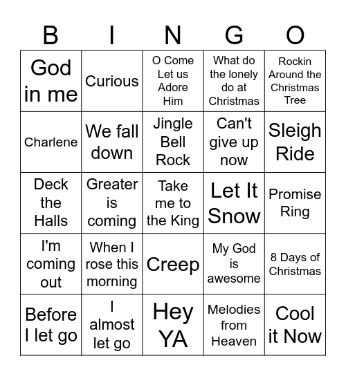 Cato Christmas Party Bingo Card