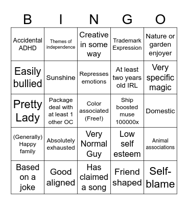 Nat's Bingo Card