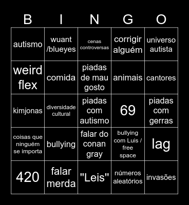 Rodgo Bingo Card