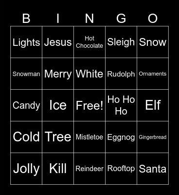 Christmas Songs Bingo Card