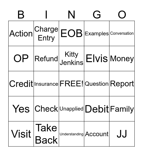 Let's Talk OP Credits and Debits! Bingo Card
