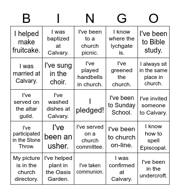 Stronger Together! Bingo Card