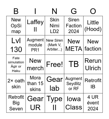 OUI OUI BAGUETTE Bingo Card