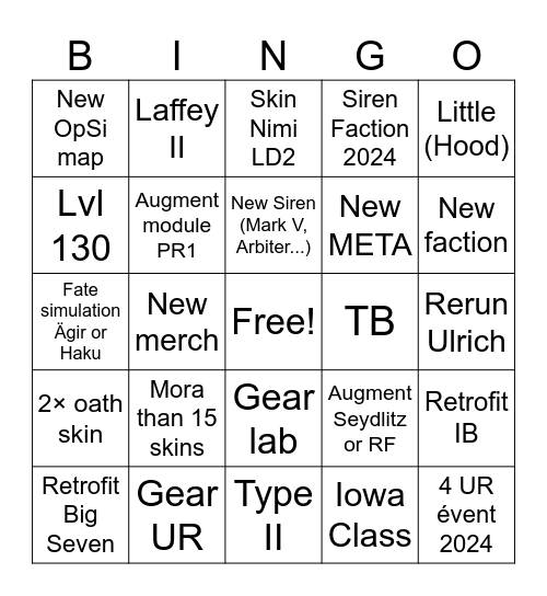 OUI OUI BAGUETTE Bingo Card