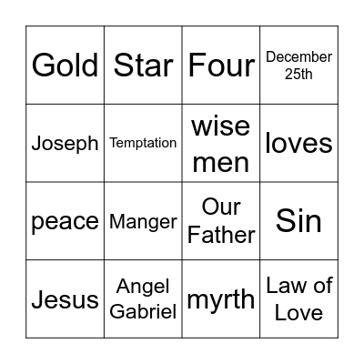 Christmas Bingo Card