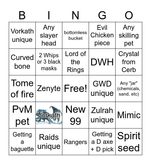 OSRS Bingo Card