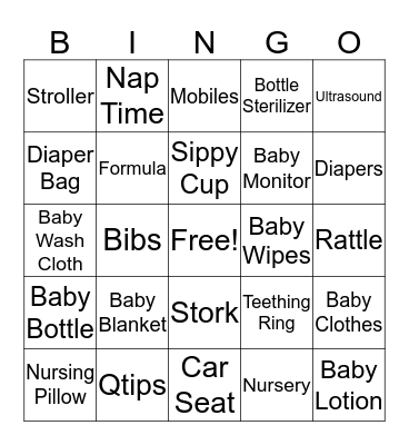 Megatron Baby Shower Bingo Card