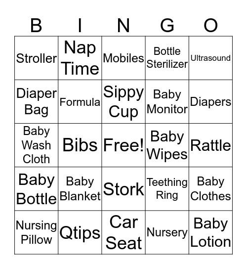 Megatron Baby Shower Bingo Card